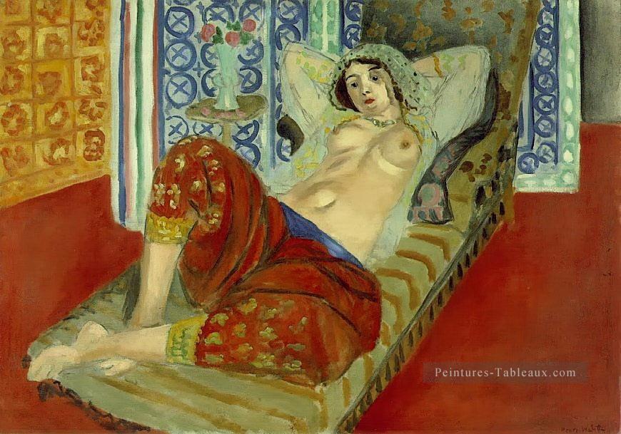Odalisque avec Red Culottes nue 1921 fauvisme abstrait Henri Matisse Peintures à l'huile